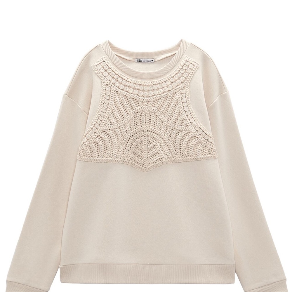 Zara crochet cream sweater size small